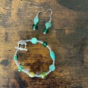 Bracelet & Earring Set - Green